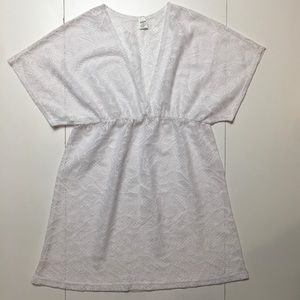 Aqua Funky bathing suit cover up 
White crochet XL